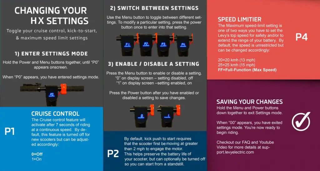 Electric Scooter P Settings